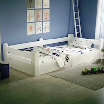 Tuliplifeyapımarket Tuliplife Montessori Karyola Beyaz Oval Köşe Çocuk Yatağı (525060296)