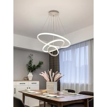 3lü Halka Model Sarkıt Modern Led Beyaz Işık Ultra Powere