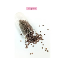 Dökme Cam Kum Boncuk 8/0 3 Mm - 20 Gram - Şefaff Alacalı Kahve - Bnc172