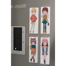Manyetik Blok 3 Parçalı Yapboz Çift Taraflı - Şapkalı Kızlar Puzzle - 6 Şapkalı Kız Görseli