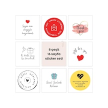 Paketlemeye Özel 8 Çeşit Sticker Seti, 560 Adet 16 Sayfa Diğer