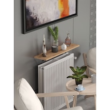 Montajsız Petek Üstü Uçan Raf Kalorifer Peteği 80x20 Cm Beyaz - Atlantik Çam Atlantik Çam