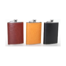 Paslanmaz Çelik Tekli 9 Oz Derili Matara Alk2662 Çok Renkli