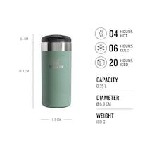 The Aerolight Transit Mug Termos 0.35 Litre - Yeşil Shale Metallic Paslanmaz Çelik Çok Renkli
