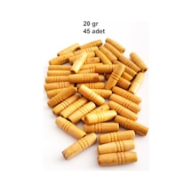 20 Gr 45 Adet Ahşap Boncuk 25 Mm Boy X 10 Mm En Doğal Ahşap Makrome El İşi Çanta