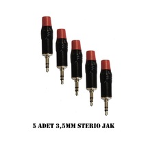 3.5 Mm Stereo Çivi Jak Lehim Tipi Fiş Kulaklık Aux Bilgisayar Ses Kablosu Giriş Tamir Jakı 5 Adet