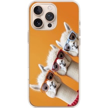 İphone 16 Pro Max Uyumlu Lamalar Baskılı Silikon Kılıf