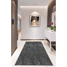Siyah Sade Desensiz Kaymaz Tabanlı Dekoratif Halı Rv208n11