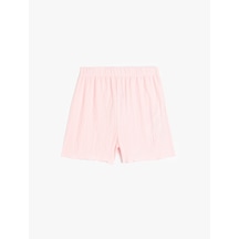 Koton Beli Lastikli Dokulu Basic Şort Pembe 5skg40119ak Gül Çok Renkli