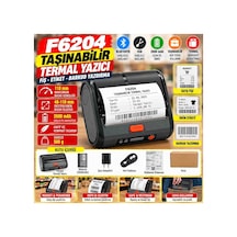 F6204 Taşınabilir Bluetooth Termal Yazıcı 110 Mm Geniş Baskı Şarjlı Kablosuz Fiş Etiket Ve