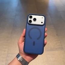 Apple iPhone 17 Pro Max Magsafe Uyumlu Renkli Şeffaf Kılıf Lacivert