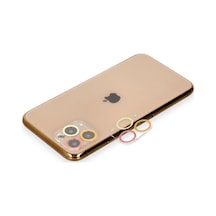 Apple iPhone Uyumlu, 11 Pro Renkli Kamera Lens Koruma Cam - Turuncu-kırmızı