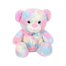 Gökkuşağı Renkli Peluş Ayı 45 Cm Yumuşak Uyku Ve Oyun Arkadaşı Büyük Peluş Oyuncak
