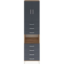 Hyperion Dolap 3 Raflı 7 Çekmeceli 2 Kapaklı 60x44x243 Çam-antrasit Atlas Çam