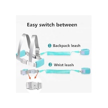 Çocuk Emniyet Tasması Ve Bilek Bağı Seti 3in1 Ayarlanabilir 2.5m Anti Kayıp Sistemi Turkuaz Turquoise