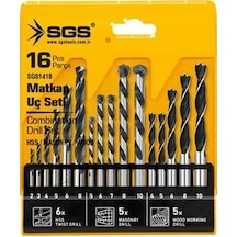 Sgs 16 Parça Ahşap/metal/beton Matkap Ucu Seti