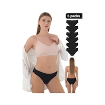 Cnt Kadın / Kız Külot Likralı Penye 6'lı Premium Paket Siyah Siyah