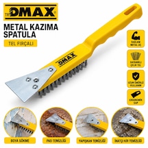 12 Adet 2ın1 Çelik Tel Fırça - Metal Kazıma Spatula 270mm 5691