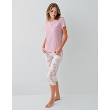 Arnetta 3623 Modal Pamuk Kısa Kol Cepli Kadın Kapri Pijama Takımı Toz Pembe Arnetta 3623 Modal Pamuk Kısa Kol Cepli Kadın Kapri Pijama Takımı Toz Pembe