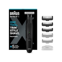 Braun Serisi Xt3 Yüz Ve Vücut, Elektrikli Tıraş Makinesi, Sakal Düzeltme Makinesi Ve Vücut Bakım Seti, 7 Aksesuar,hassas Tarak Bağlantılı Vücut Tıraş Makinesi,45 Dakika Pil, Su Geçirmez, Xt3200, Siyah Diğer