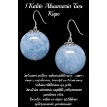 Sertifikalı Akuamarin Taşı Doğal Taş Küpe - 1.kalite Çok Renkli