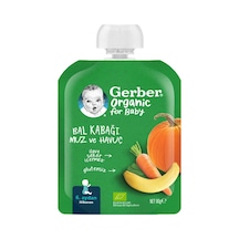 Gerber Organik Meyve Püresi Muz Havuç Balkabağı 90 G 6'li Avantaj Paketi Mıchu
