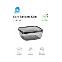 Kare Saklama Kabı 250 Ml 10x10x4 Cm Füme Şeffaf Siyah Kapaklı Bpa İçermez