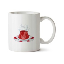Çay Çay Bardağı İki Tarafı Baskılı Kupa Bardak Çok Renkli