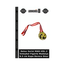 Delux Serisi Mad-vol-2 Voleybol Figürlü Madalya 6.5 Cm Kupa Derece Onur Çok Renkli