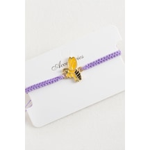 Arı - 804 - Makrome Örgülü - Nazblsmm - Bileklik Lila