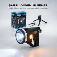 Tripodlu Şarjlı Güçlü Şarjlı El Feneri Watton 416 Kamp, Şantiye Ve Dış Mekan P50 Led 5 Mod Siyah
