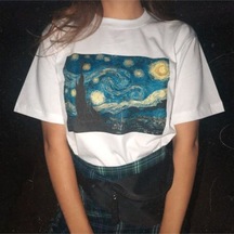 Kalic Studio Yıldızlı Gece. T-shirt Beyaz