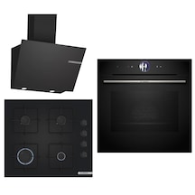 Bosch Black Deluxe HBG7563B1 4D Hot Air - POP6C6P31O 3D Fry - DWK66PJ60T 3 Lü Ankastre Set 606