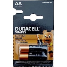 Duracell Simply 1.5v Alkaline Aa Kalem Pil 2'li Paket
