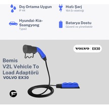 Bemis V2l Vehicle To Load Elektrikli Araç Uyumlu 3 Lü Priz Uzatma Adaptörü 3 Metre Volvo Ex30 1