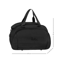Galb Leather Ozel Kumas Tam Korumali Ve Astarli Seyahat Cantasi El Ve Omuz Askili El Valizi 45x30x21 Cm Siyah