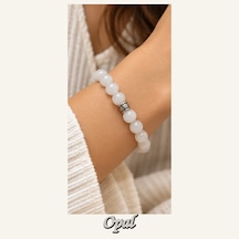 Opal Taşı Bileklik 8 Mm, Unisex, Elastik Çok Renkli