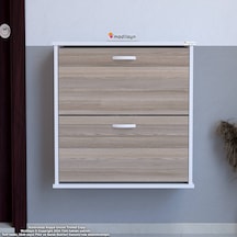 Modilayn Umay Asma Kapı Önü 72 X 74 X 25,5 Cm Lik 2 Düşer Kapak 4 Göz Bölmeli Ayakkabılık Beyaz - Cordoba