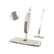 Microfiber Bezli Deterjan Hazneli Sprey Mop Bej + 2 Yedek Bez