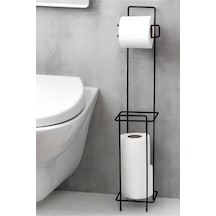 Buççin Online Mağaza Wc Banyo Tuvalet Ayaklı Kağıtlık Yedekli Tuvalet Kağıtlığı Mat Siyah Vc Krom Siyah Çok Renkli