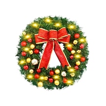 50cm Islak Işıklı Noel Yıldızı Ve Toplar Tasarımı Gergi, Kapı/pencere/duvar Dekorasyonu, Pvc Ve Demir Malzeme, Noel Partisi İçin Uygun Çok Renkli Çok Renkli