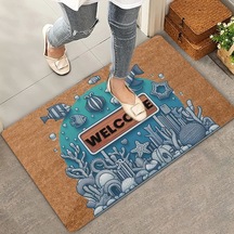 Valerine Life Melek Balıkları Ve Deniz Bitkileri Welcome Kapı Önü Paspası 45x70cm