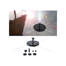 Lemestar Güneş Enerjili Sularüstü Fonten - Akıllı Şarjlı 18650 Pil - 6 Farklı Nozzle - 190l/h Akış - Bahçe, Havuz, Akvaryum Dekorasyonu - 130mm Çap