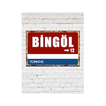 Bingöl 12 Dekoratif Şehir Plaka Retro Tablo Mdf Ahşap Tablo Sokak Tabelası Hediyelik - 848607260 Diğer