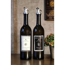 Khakma Zeytinyağı Sıvıyağ Şişesi Yağdanlık Seti 750 ML 2'li
