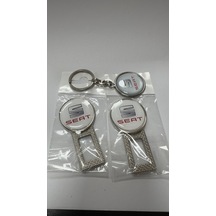Seat Uyumlu Emniyet Kemer İkaz Ses Susturucu Metal Toka 1 Çift + Anahtarlık