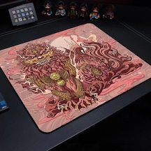 Sevimli Kaplan Desenli Gaming Mouse Pad - Oyun, Dizüstü, Klavye 30x24 Cm Orange