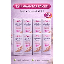 Essweet Ağda Bezi 10 Metre Dilim Profesyonel Epilasyon Bezi Çift Taraflı Kullanım Yırtılmaz Dayanıklı Ağda Bandı 12 Paket