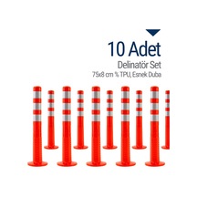 10'lu Delinatör Set 75 x 8 CM Tpu. Esnek Duba