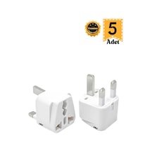 MN6 M006 Type G Priz Dönüştürücü 5 Adet – Evrensel Girişli Kıbrıs Hac Umre İngiltere Seyahat Adaptörü 13A 250V